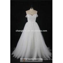 Vestido de boda atractivo de los cequis del hombro cristal del vestido nupcial blanco 2017